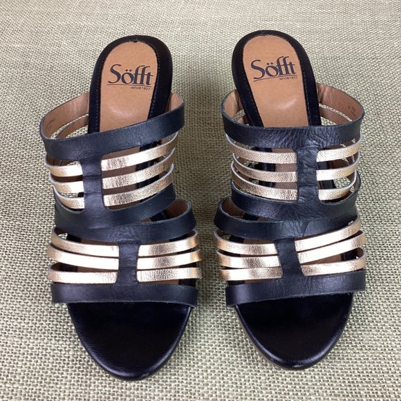 Softt Leather Wedges Slip On Sandals - Picture 5 of 13